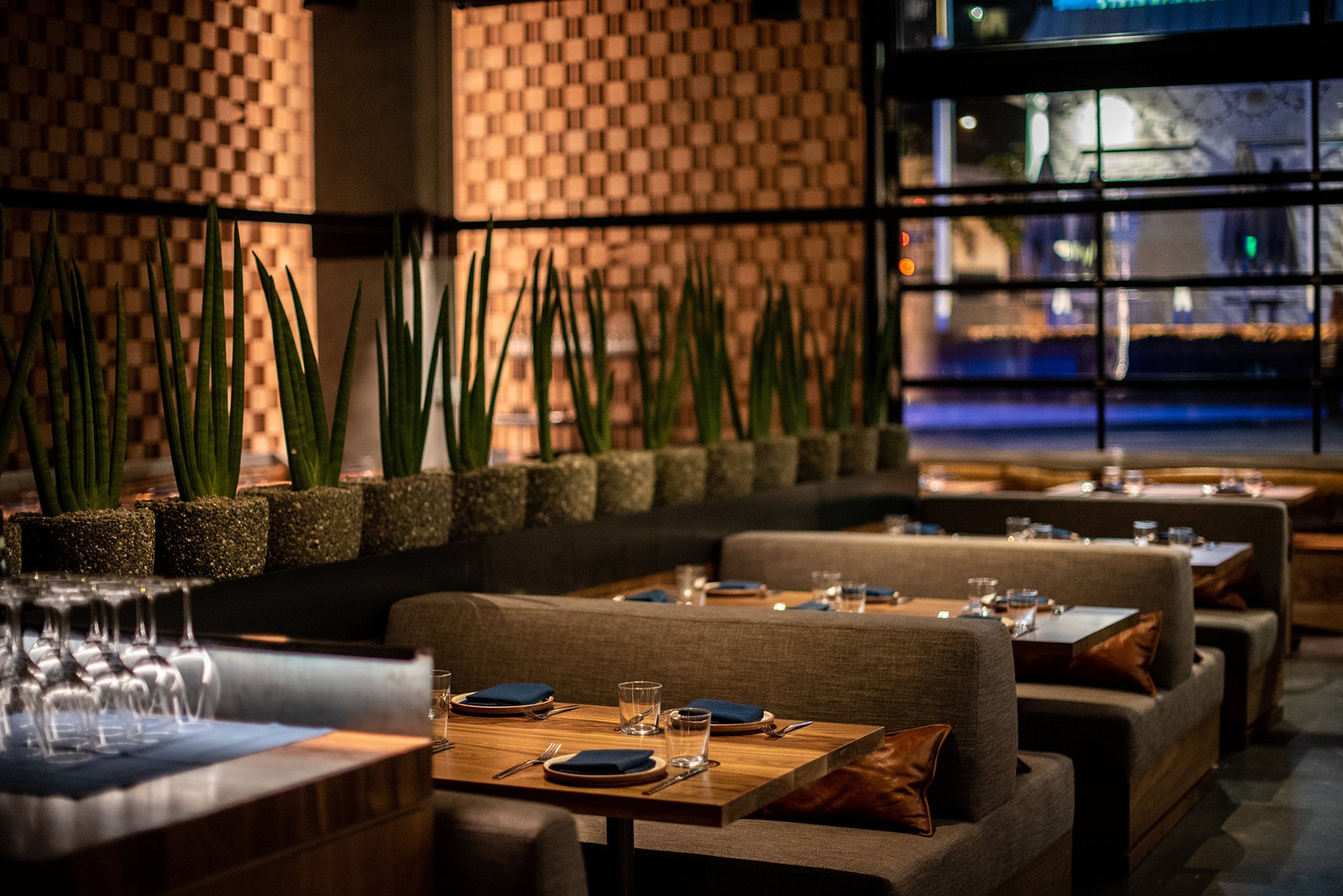 Restaurant Booths with Plants