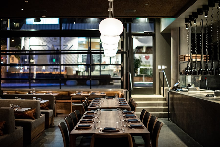 Tables and Booths in West Hollywood Restaurant