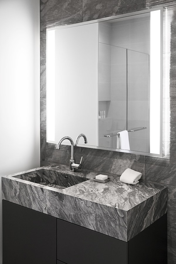Marble Bathroom Vanity and Mirror