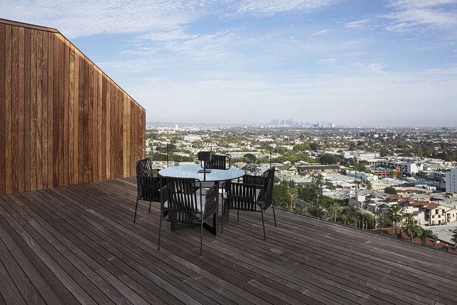 Rooftop Terrace overlooking West Hollywood with Outdoor Table